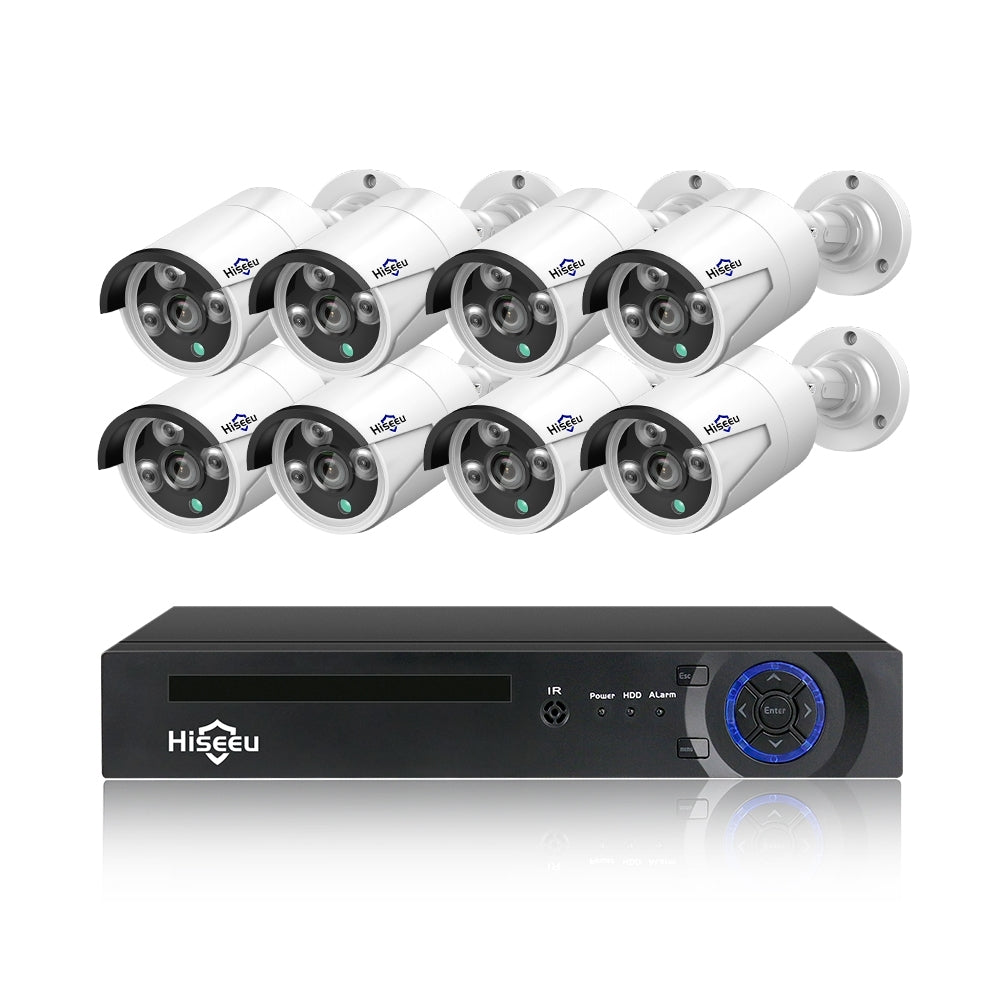 8CH 4MP PoE CCTV System with 2TB HDD, H.265 Compression, 8 Cameras Incl