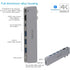 9820T 8-in-1 Dual USB-C Adapter for MacBook/Pro HDMI/ Thunderbolt3/USB3.0*3/TypeC/SD/TF