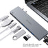 9820T 8-in-1 Dual USB-C Adapter for MacBook/Pro HDMI/ Thunderbolt3/USB3.0*3/TypeC/SD/TF