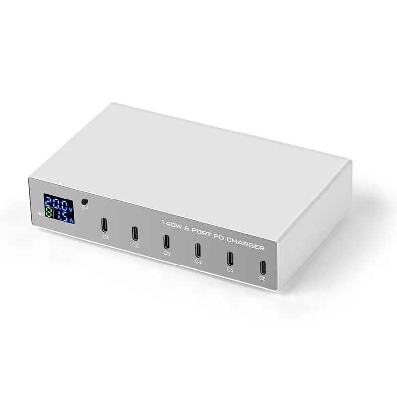 WLX-X6P 6-port USB-C multi-function PD charger, single port 30W x 6 Ports Total power: 140W