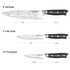 Warmot 3pc Kitchen Knife Set High Carbon Stainless Steel Triple Riveted 997-3
