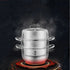 Zhang Xiaoquan 28cm Stainless Steel 3-Tier Steamer Pot with Glass Lid, Kit