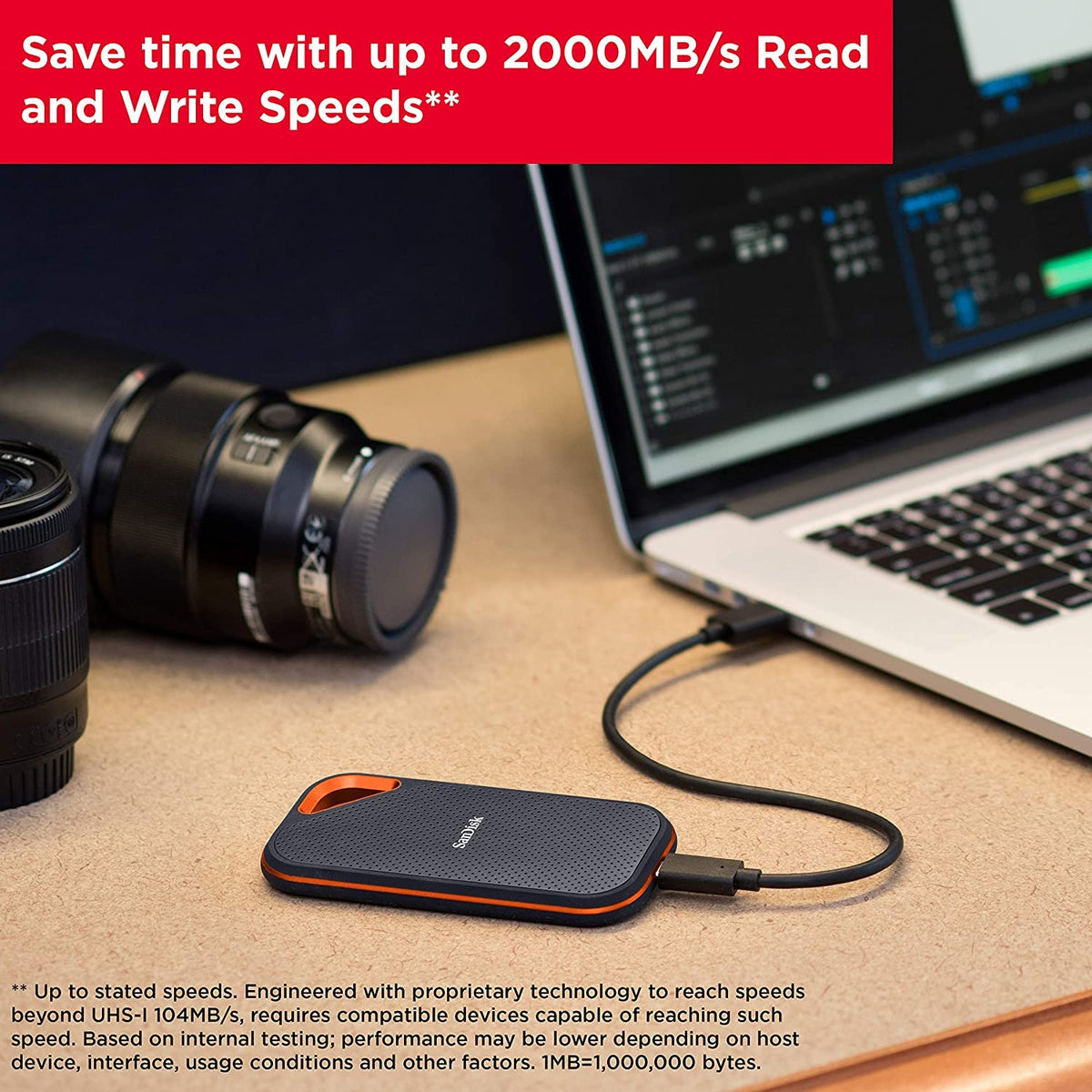 Extreme PRO Portable SSD V2, 1TB, 2000MB/s, IP55 Rated Drive Unit