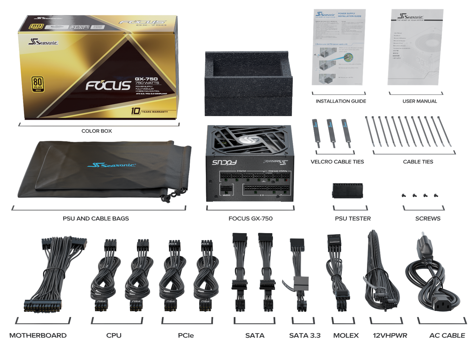 FOCUS GX-750 ATX 3.0 750W Gold PSU (SSR-750FX3)
