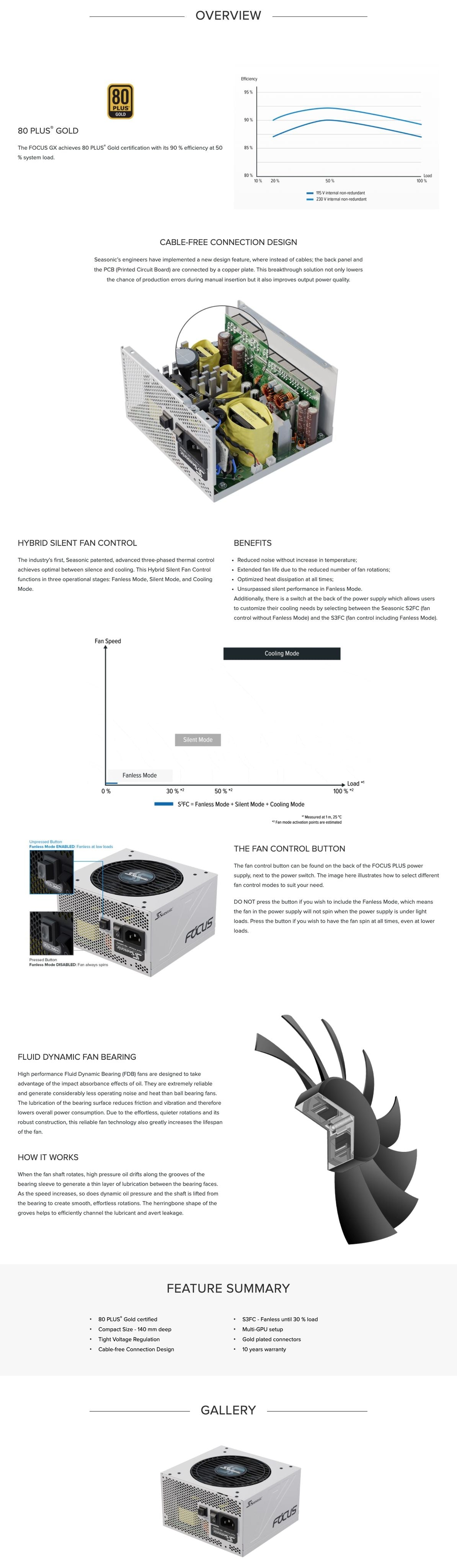 SEASONIC FOCUS GX (ONESEASONIC) WHITE EDITION GX-850 (SSR-850FX WHITE)  850W 80 PLUS GOLD PSU