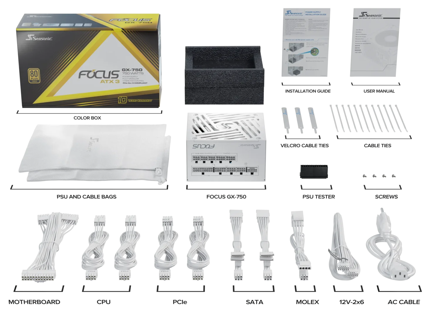 Seasonic 750W FOCUS GX-750 V4 White ATX 3.1
