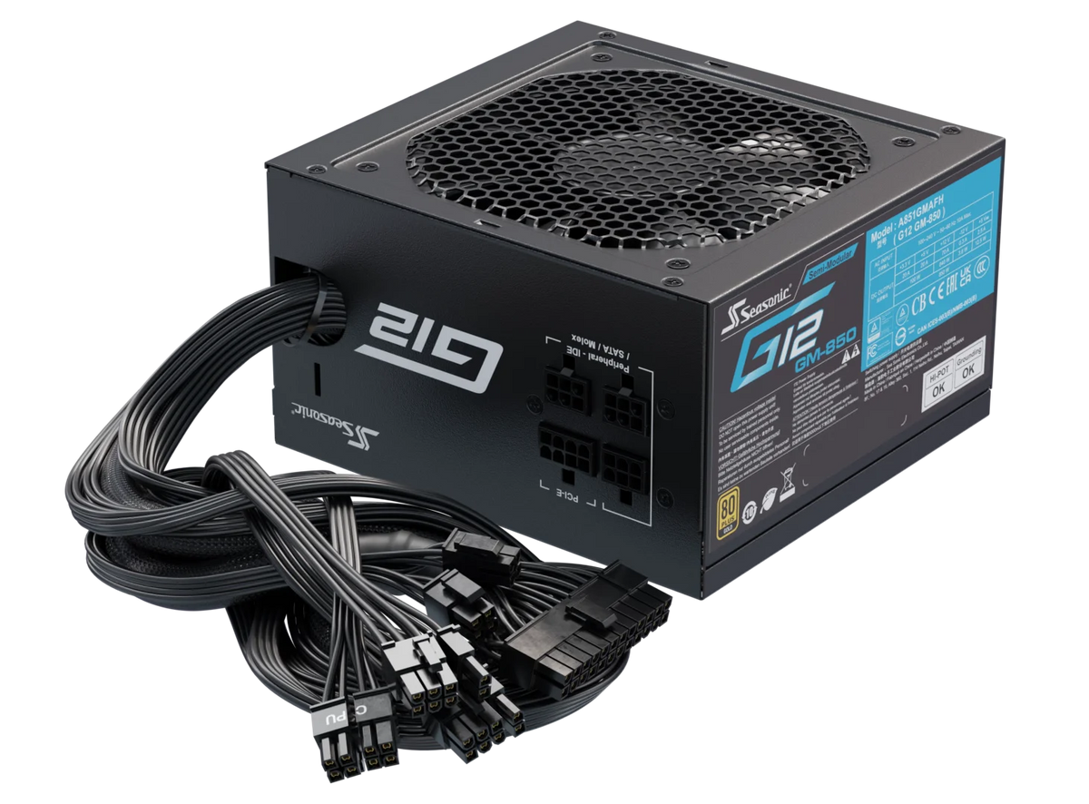 G12 GM 850W 80 PLUS Gold Semi-Modular ATX Power Supply, 5-Year
