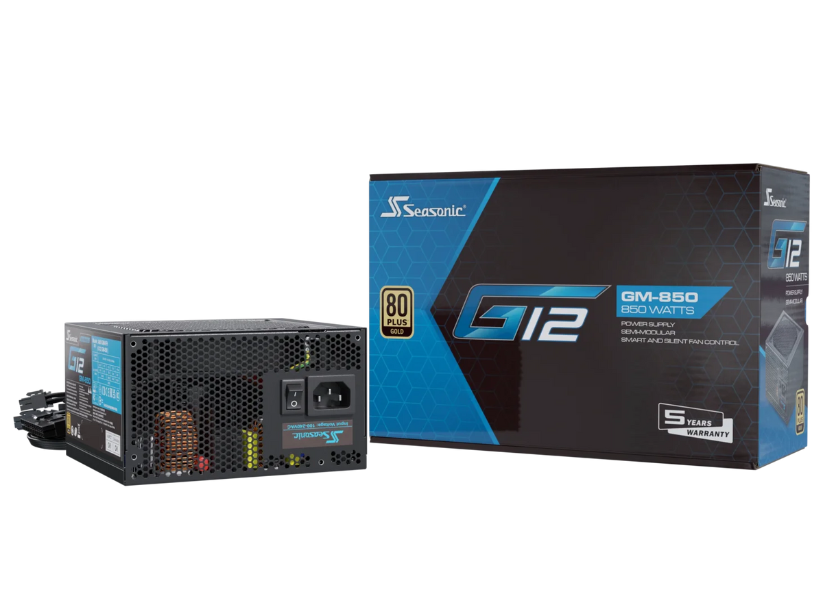 G12 GM 850W 80 PLUS Gold Semi-Modular ATX Power Supply, 5-Year