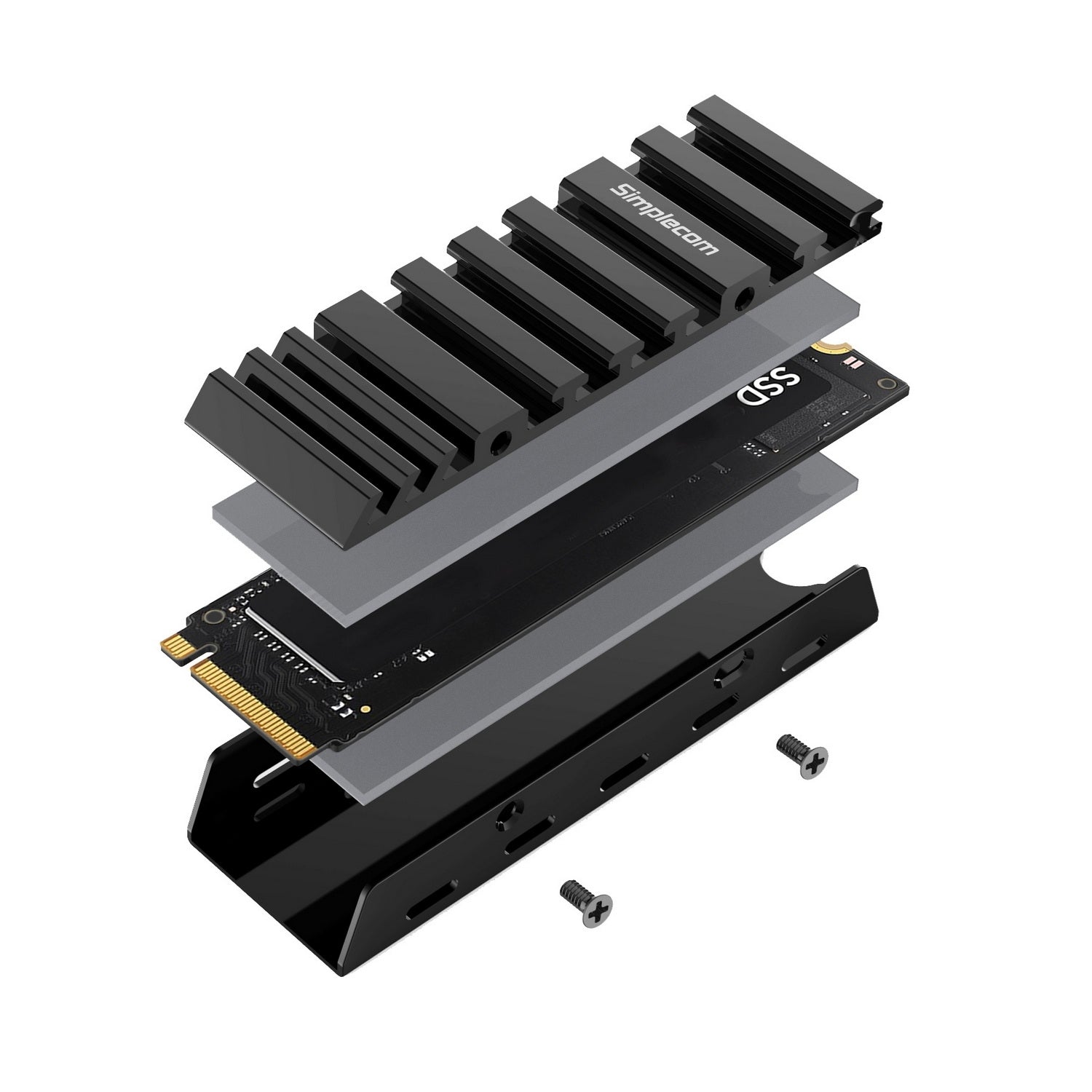 SA110 M.2 SSD Aluminum Heatsink with Thermal Silicone Pads for PC and PS5