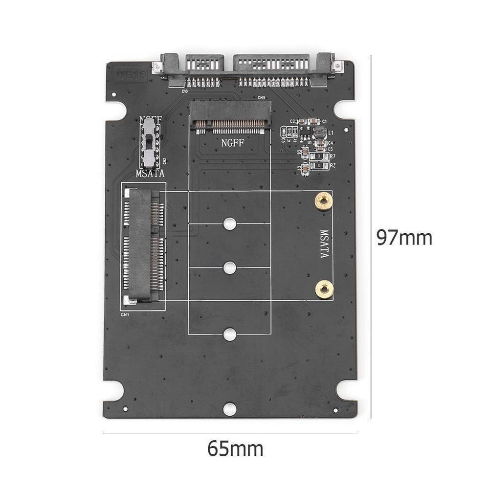 SA207 mSATA + M.2 (NGFF) to SATA 2 In 1 Combo Adapter