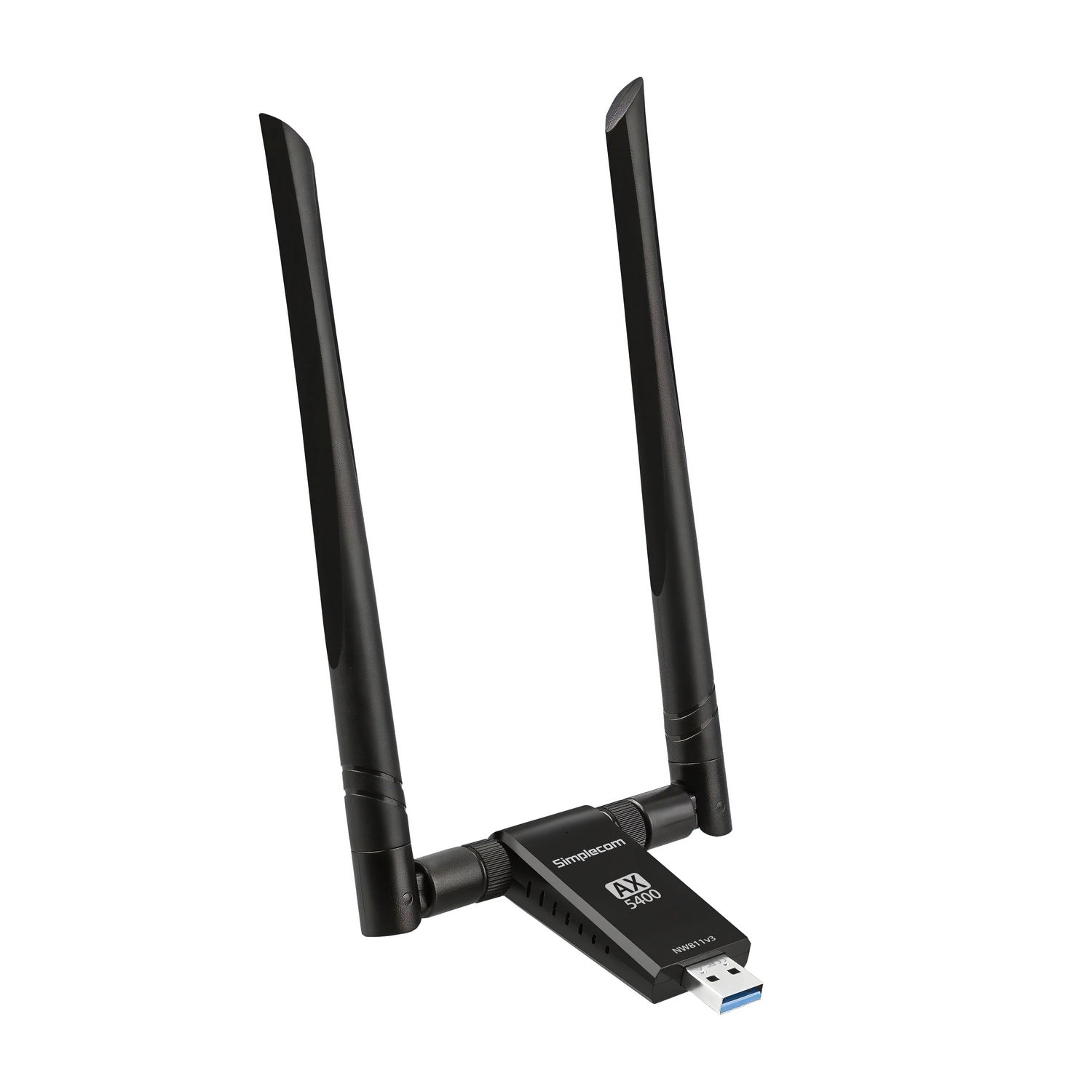 Simplecom NW811v3 AX5400 Tri-Band WiFi 6E USB Adapter with 2x 5dBi High Gain Antennas