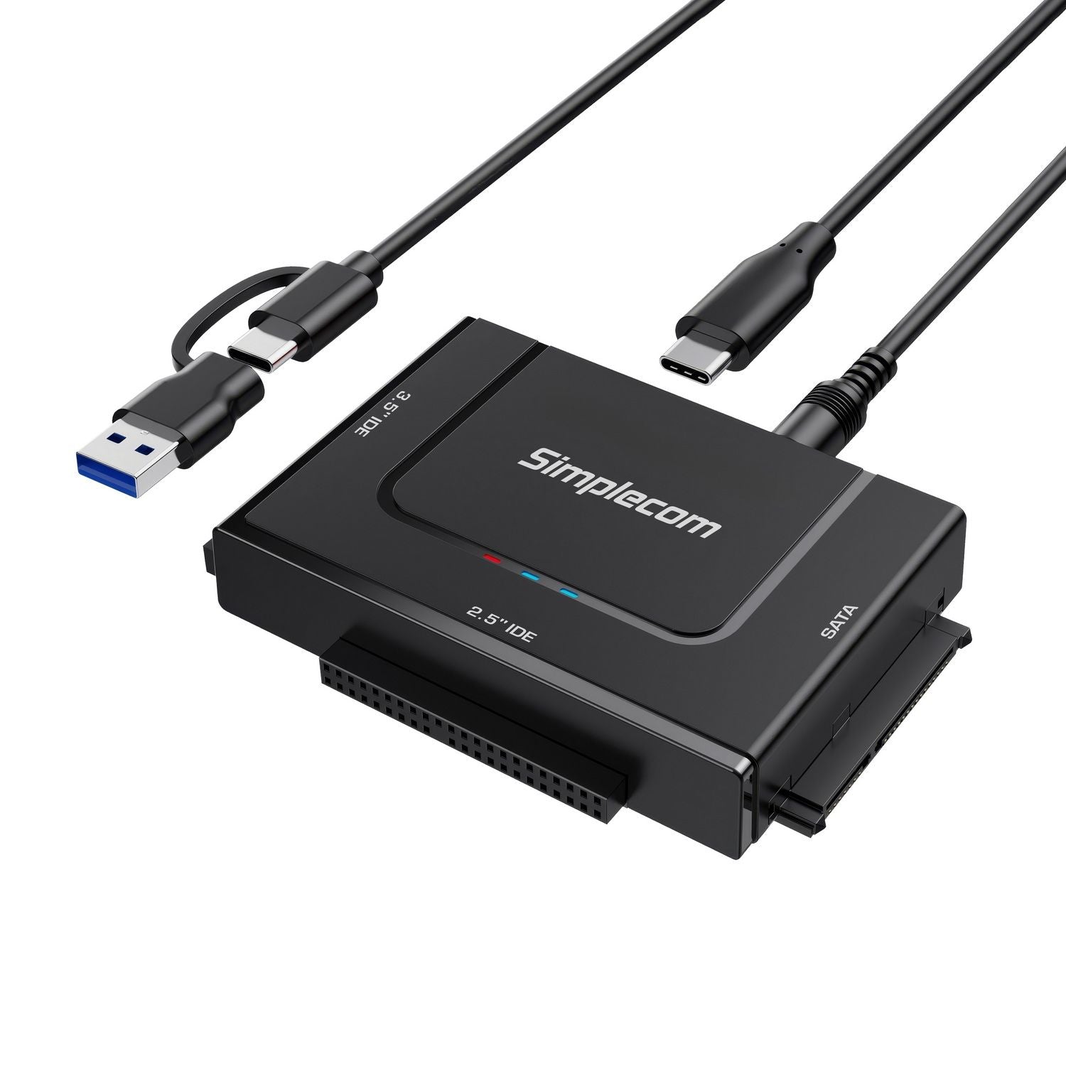Simplecom SA492C USB-C to SATA IDE Adapter 2.5 3.5 5.25in Drives Power 5Gbps