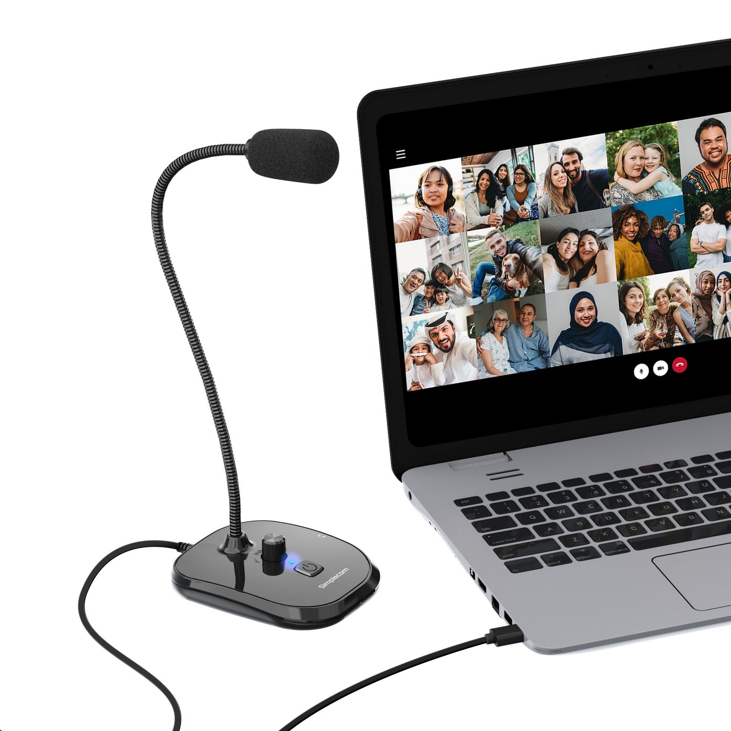 UM360 Plug and Play USB Desktop Microphone with Headphone Jack