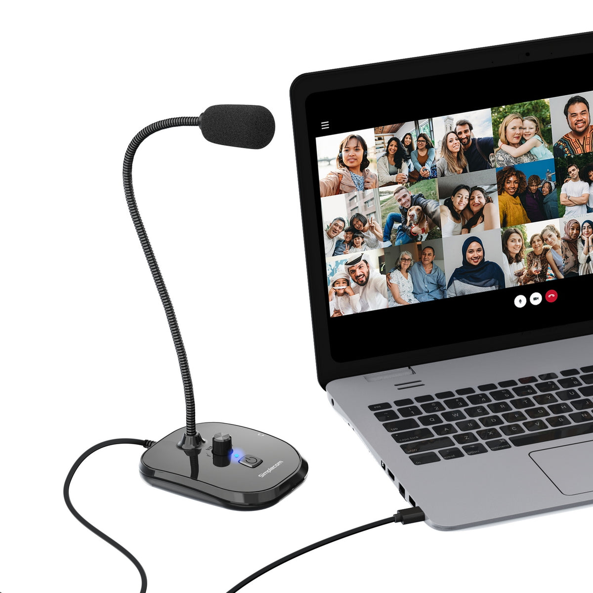 UM360 Plug and Play USB Desktop Microphone with Headphone Jack