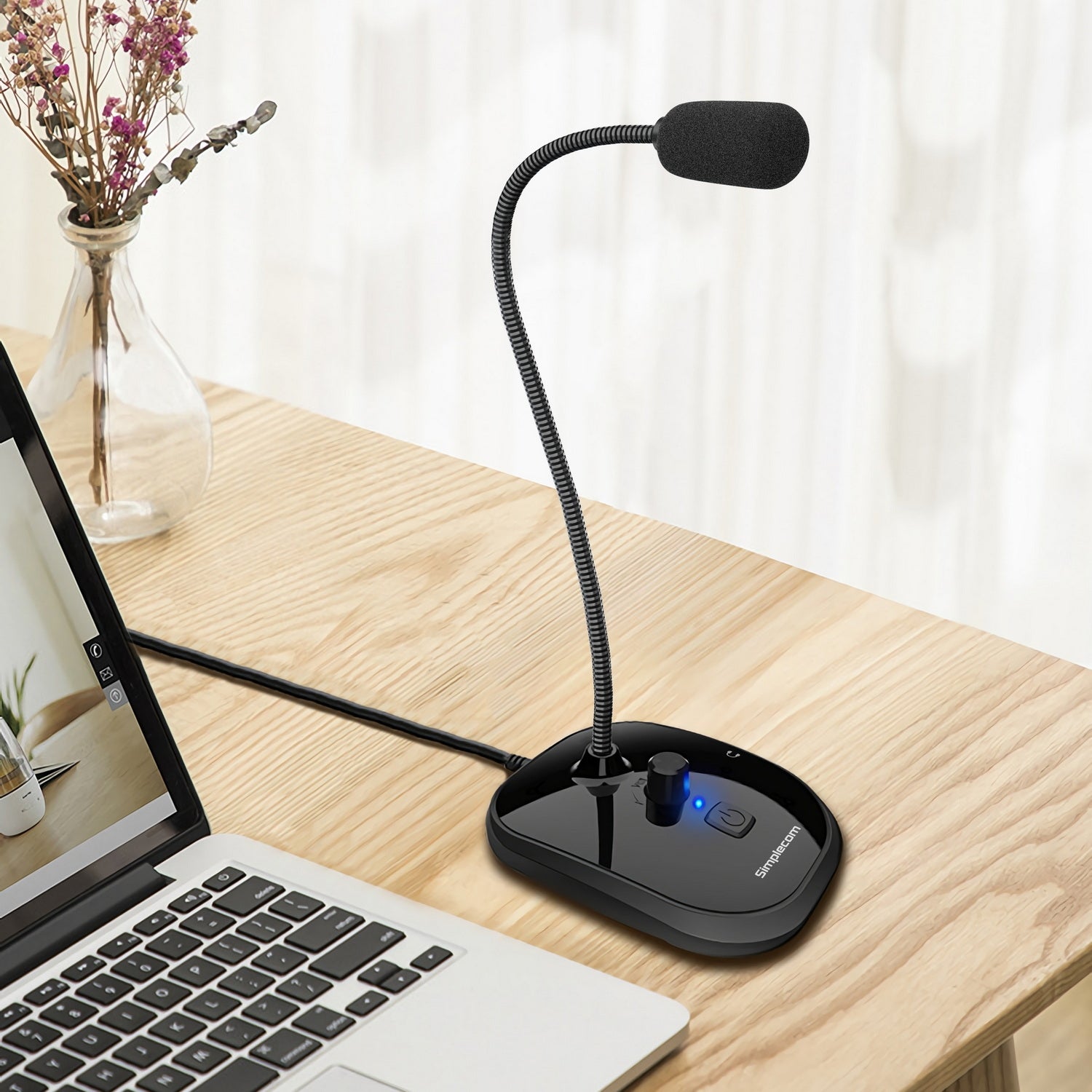 UM360 Plug and Play USB Desktop Microphone with Headphone Jack