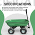 Garden Dump Cart with Heavy Duty Steel Frame,10 Inch Pneumatic Tires Maximum Load Capacity of 250 kg Green, Garden Trolley Cart, Camping Cart