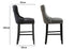 French Provincial Black Bar Stools with Footrest - Set of 2