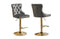 Sahara Dark Grey Barstool with Gold Stand -Set of 2