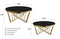Salina Coffee Table 80cm Gold Base - Black Glass