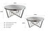Salina Coffee Table 80cm Silver Base - Mirror Glass