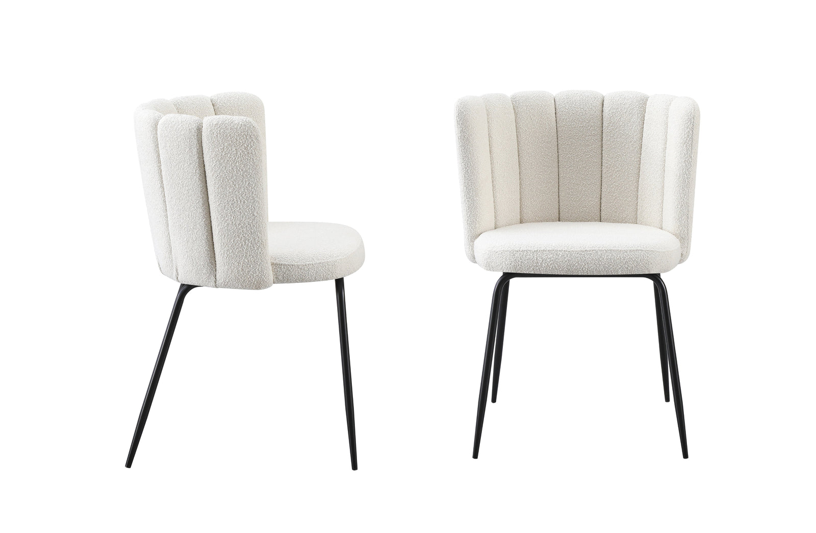 Amelia Boucle Beige Dining Chairs - Set of 2