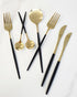 Deluxe Cutlery Set - Black & Gold