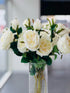 Artificial Rose Stems – Set of 2 Stems – 60cm with 3 Flowers Each - Off White