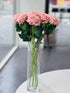 Artificial Rose Stems – Set of 2 Stems  – 60cm with 3 Flowers Each - Soft Pink