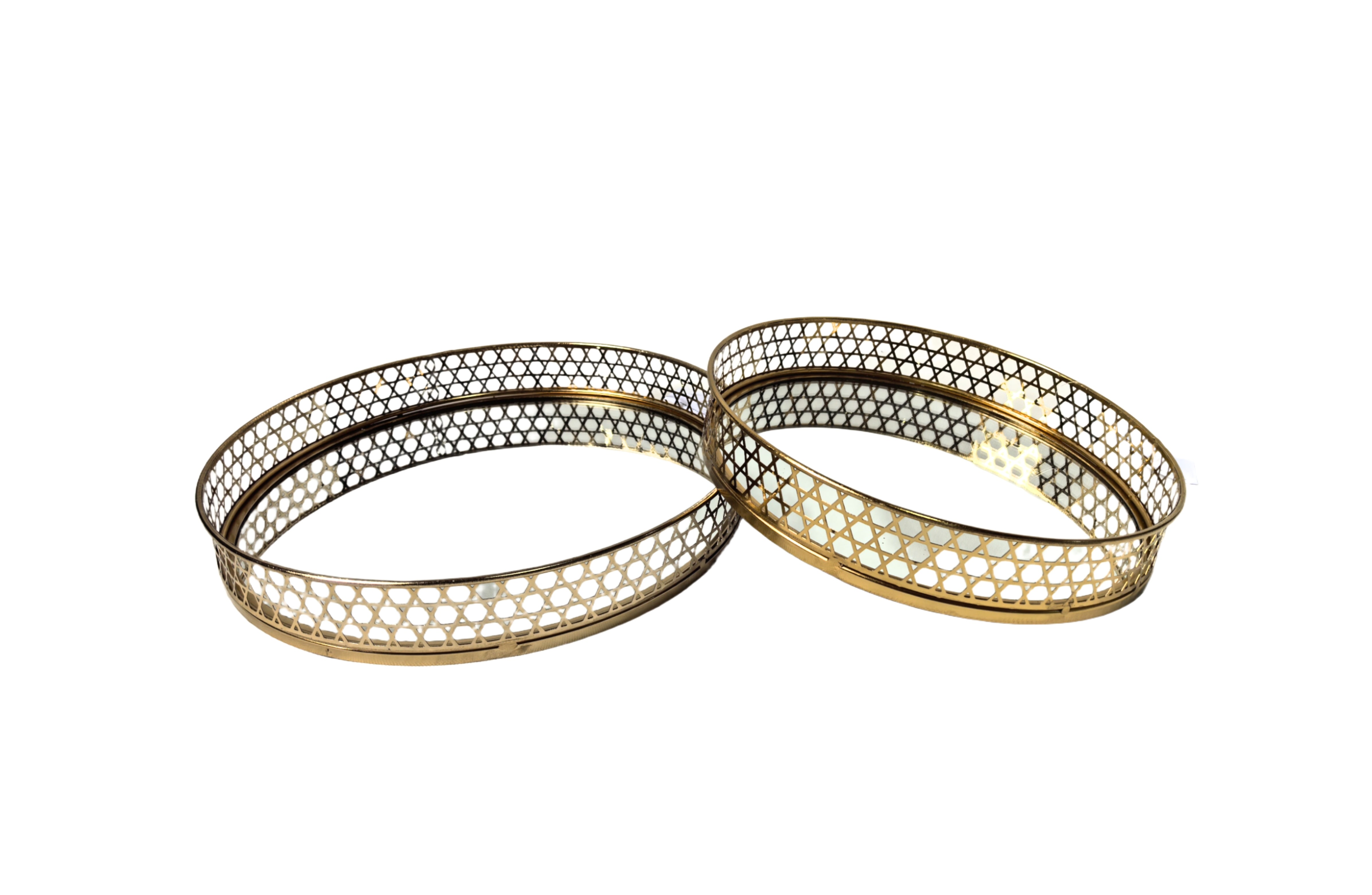 Nina Tray - Round - Set of 2 - Gold