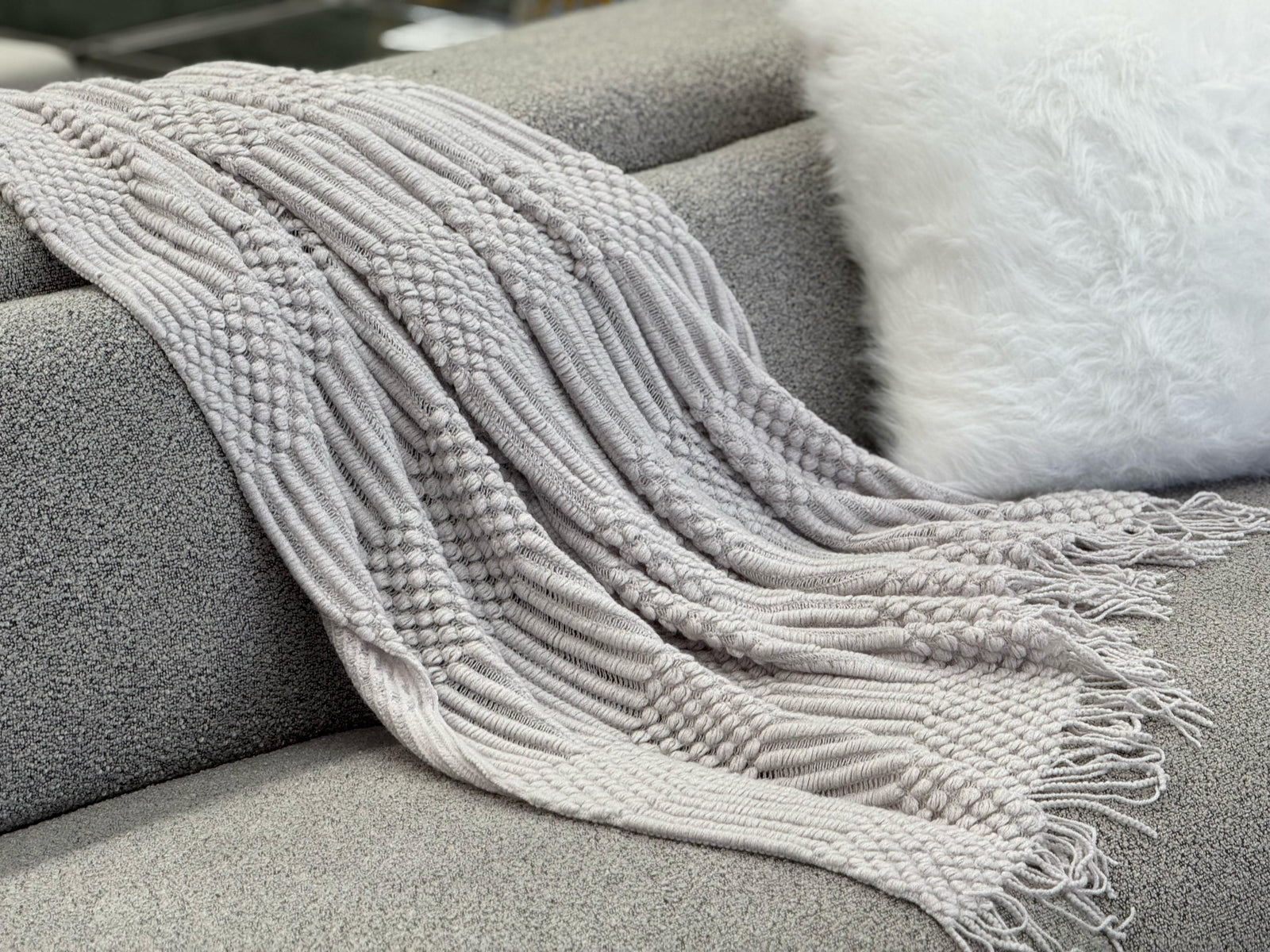 Tessa Throw Rug Blanket - Grey