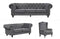 Chesterfield Tufted Lounge Set - Charcoal Grey