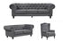 Chesterfield Tufted Lounge Set - Charcoal Grey