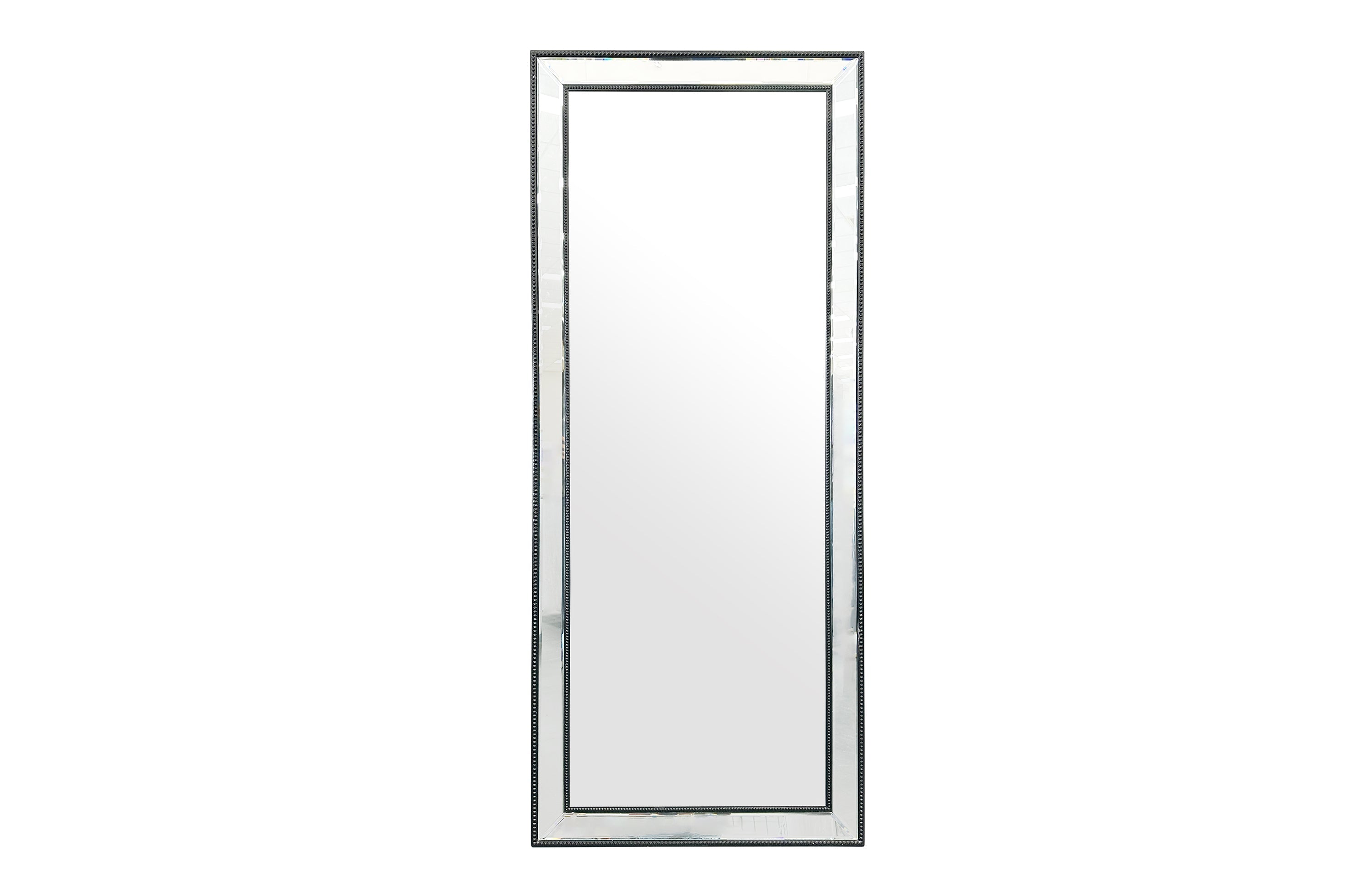 Medium Black Beaded Framed Mirror - 70cm x 170cm