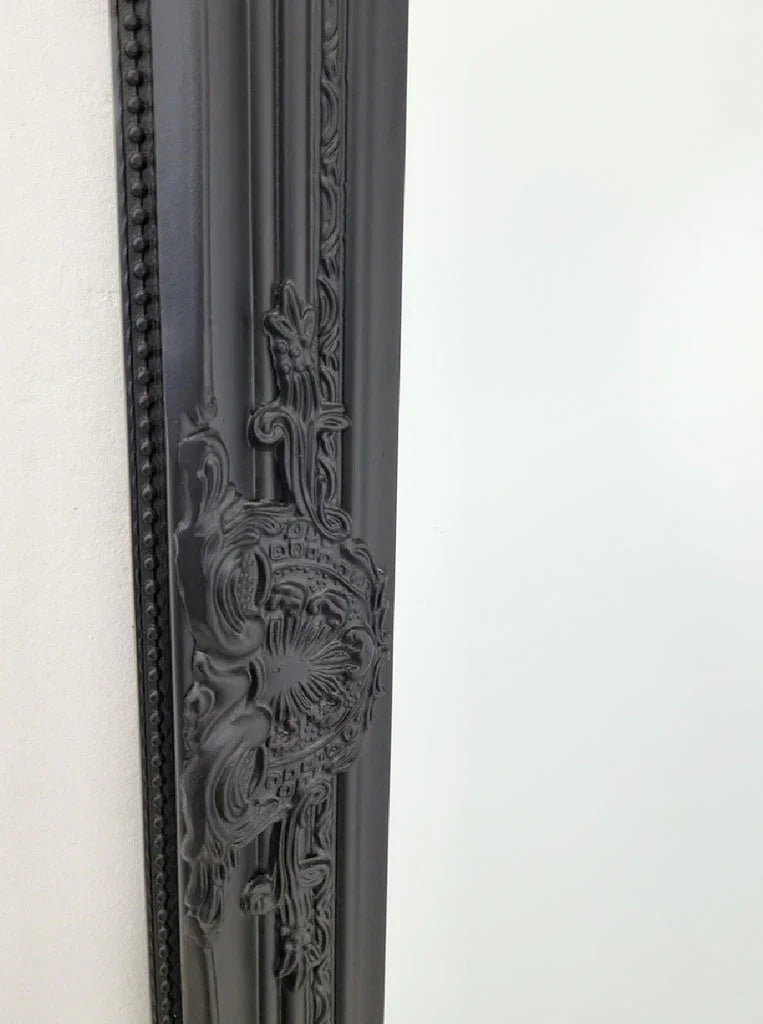 French Provincial Ornate Mirror - Black - Small  80cm x 110cm