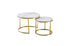 Nesting Style Coffee Table - White on Gold - 60cm/45cm