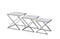 Bella Set of 3 Silver Side Table - White Marble