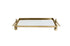 Eliza Small Rectangle Iron Mirror Tray with Handles - Gold