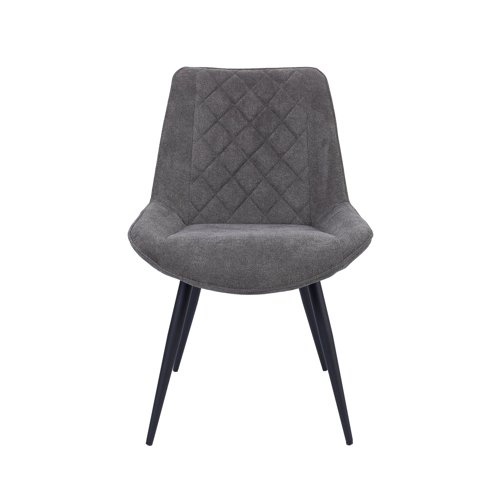 Helenium Dining Chair Set of 2 Fabric Seat with Metal Frame - Graphite