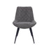 Helenium Dining Chair Set of 2 Fabric Seat with Metal Frame - Graphite