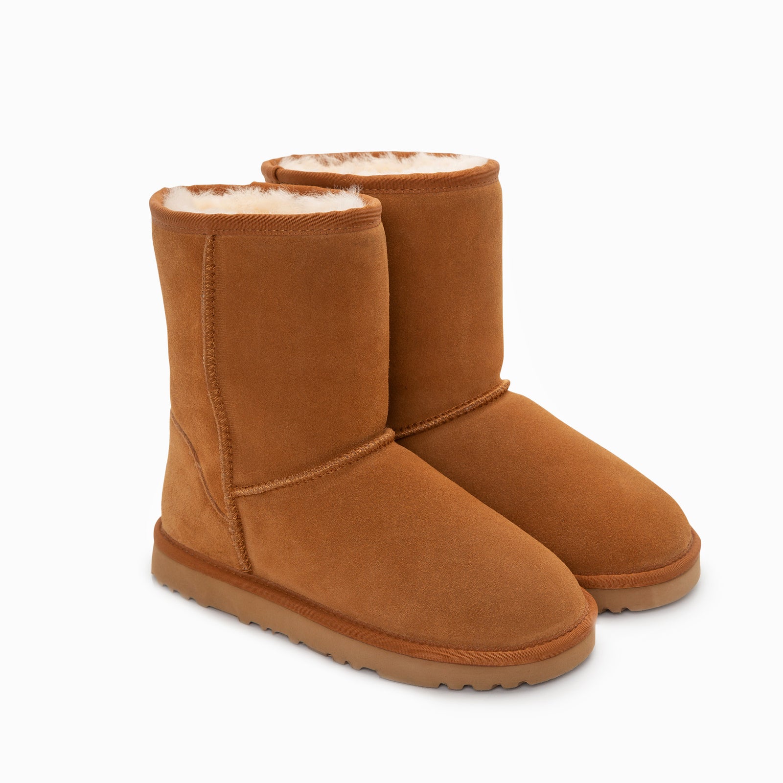 Ugg Boots Genuine Australian Sheepskin Unisex Short Classic Suede (Chestnut, EU37)