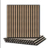 4 Pcs 60cm x 60cm Wall Panel Wood Slat Acoustic Panels Sound Absorbing Proof Panel for Wall Ceiling Decorative Walnut