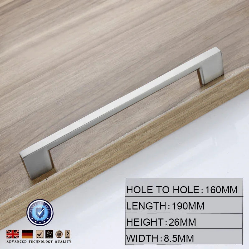 Brushed Nickel Kitchen Door Cabinet Drawer Handle Pulls 160MM