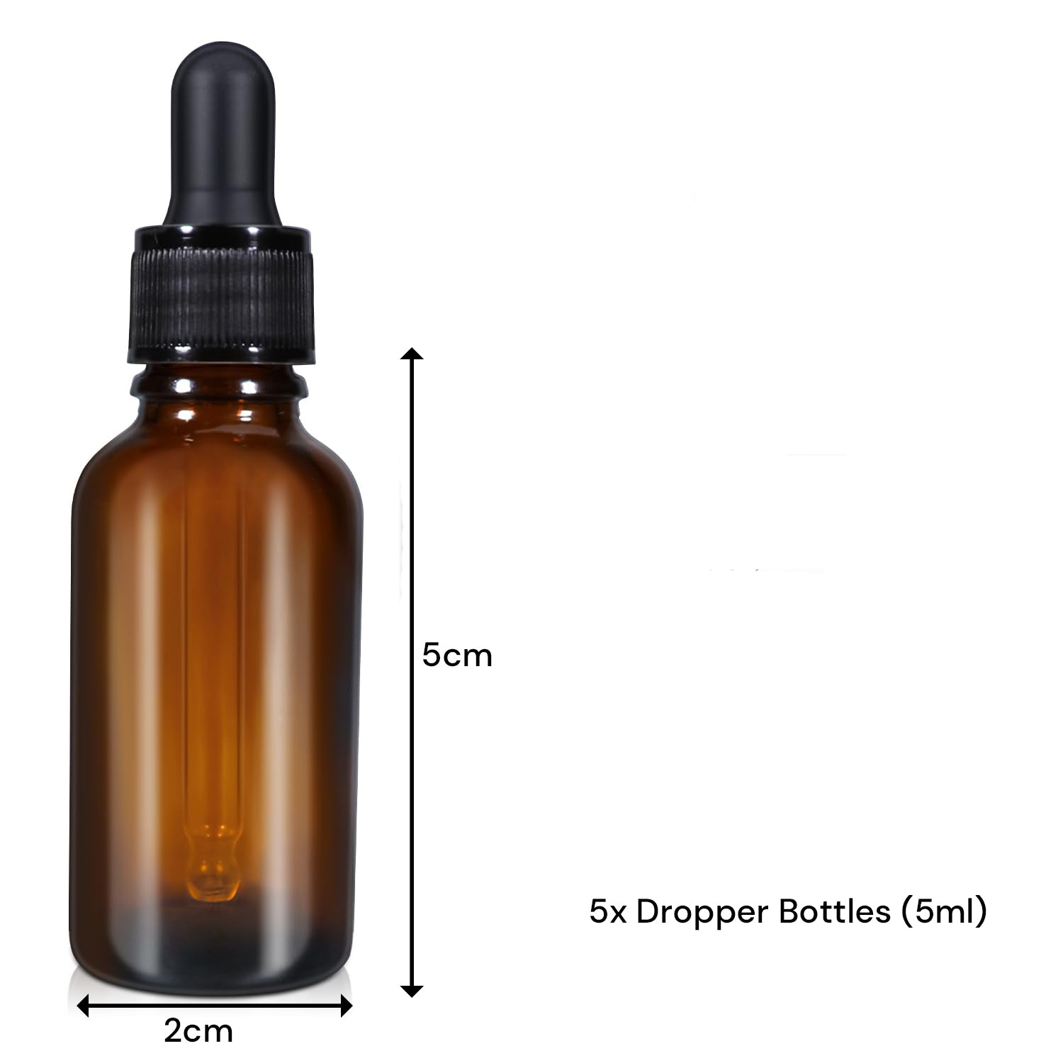 5ml (5 Pack) Amber Glass Dropper Bottle Liquid Essential Oils Bottle Bottles Leakproof Glass Tincture Bottles