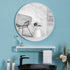 Slim Design 50CM White Bathroom, Living Room, Hallway Mirror Round Mirror Wall Decor Metal Frame