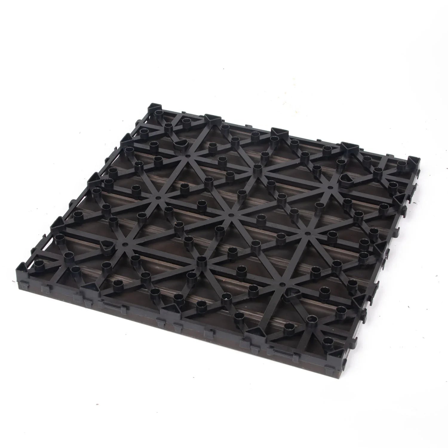10PCS Interlocking Patio Deck Tiles 30cm x 30cm Outdoor Wood Flooring for Patio Garden Balcony Poolside Walnut