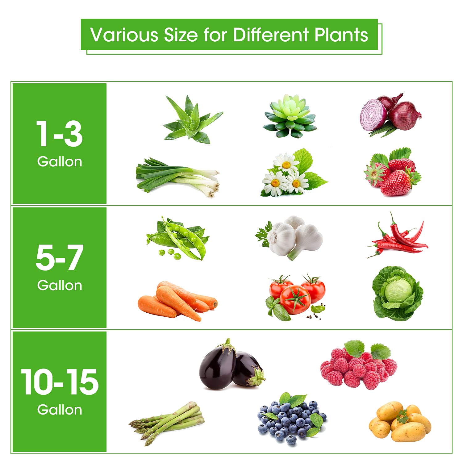 5-Pack 10 Gallons Plant Grow Bag Flower Container Pots with Handles Garden Planter