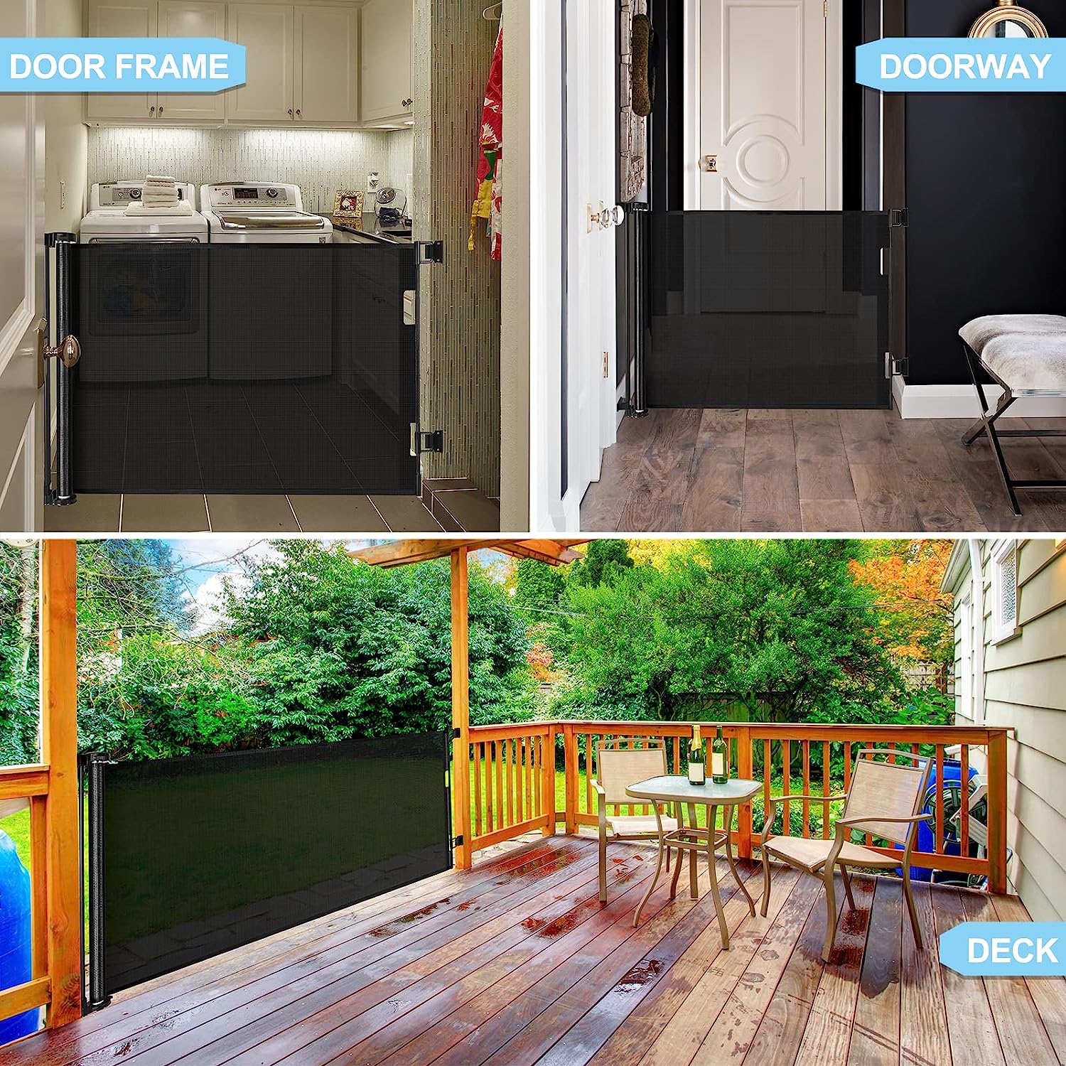 Retractable 3M Doorways Hallways Stairs Ba Gate Dog Pet Gate Indoor Outdoor Safety Gates