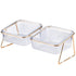 Pet Dog Cat Puppy Food Water Bowls Feeding Dishes 2 Large Bowl Dishwasher Safe