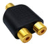 RCA Female to RCA Female Audio Splitter Adapter Connector Coupler