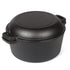 26cm 2-in-1 Cast Iron Dutch Oven & Skillet Set  Pre-Seasoned Dual-Use Pot with Lid Fry Pan, Durable & Versatile Cookware